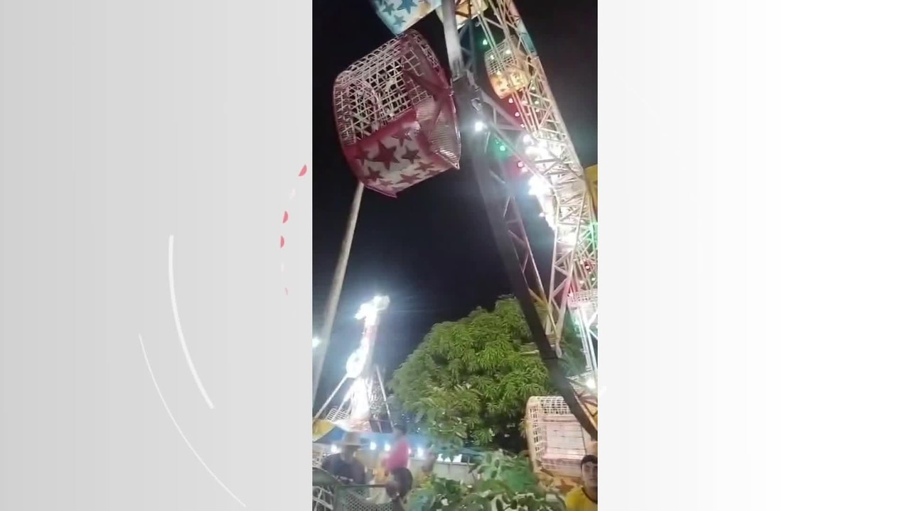 Homem e adolescente ficam feridos ao caírem de roda gigante, no Sul de RR