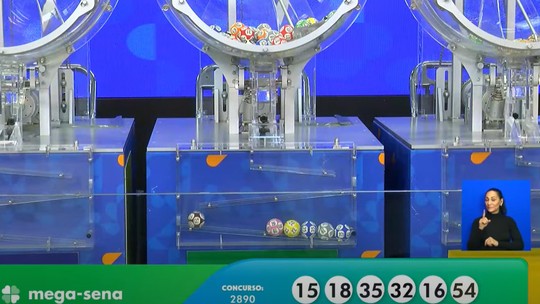 Mega-Sena hoje: resultado do concurso 2890 e números sorteados - Veja os números sorteados: 15 - 16 -18 - 32 - 35 - 54. Prêmio previsto para apostas vencedoras é de R$ 24.939.632,94.