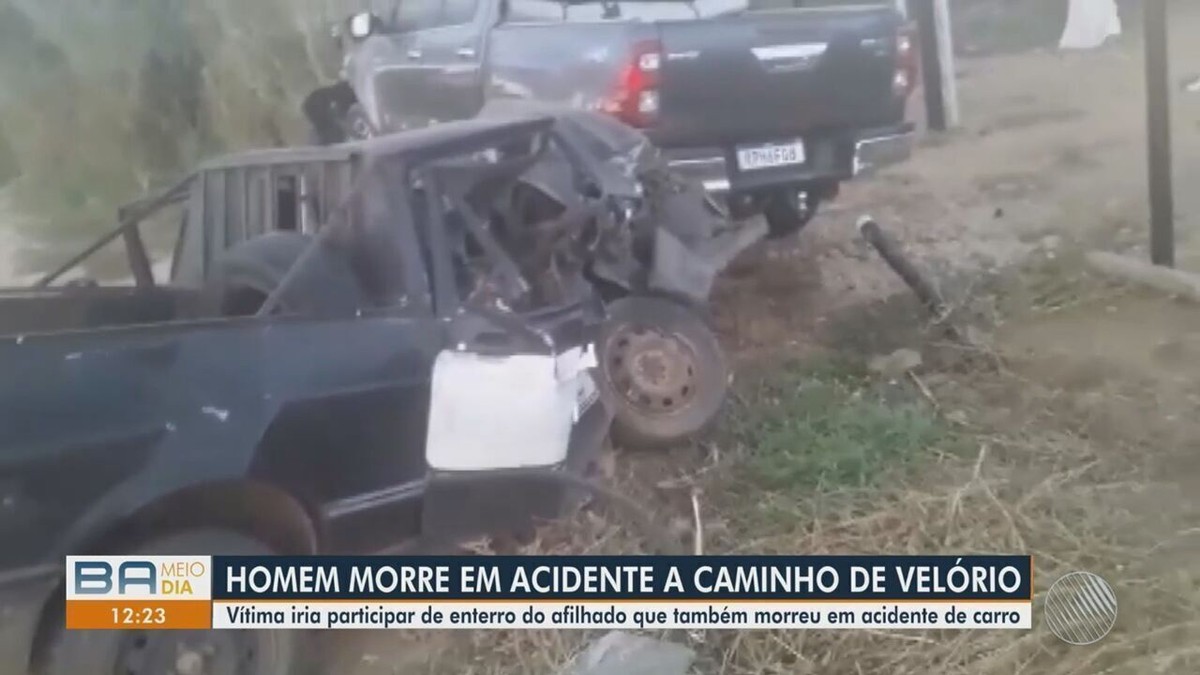 Idoso que viajava para velório de afilhado morre em acidente entre dois carros no sudoeste da Bahia