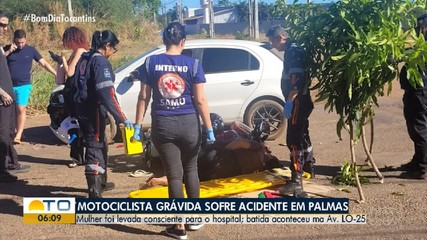 Motociclista grávida sofre acidente e fica ferida