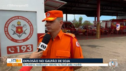 Corpo de Bombeiros realiza vistoria em galpão de soja que explodiu em Cariri