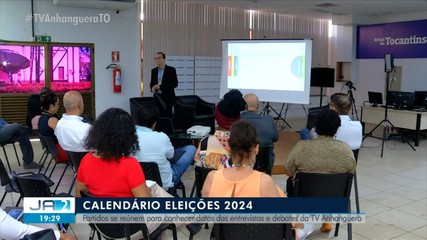 Partidos se reúnem na sede da TV Anhanguera para conhecer datas de entrevistas e debates