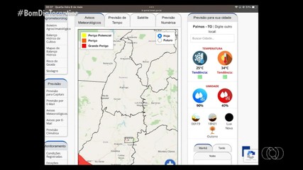 Veja como fica o clima no Tocantins nesta quarta-feira (8)