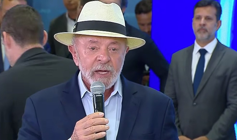 O presidente Lula durante discurso em Campinas (SP) — Foto: Reprodução/Canal Gov