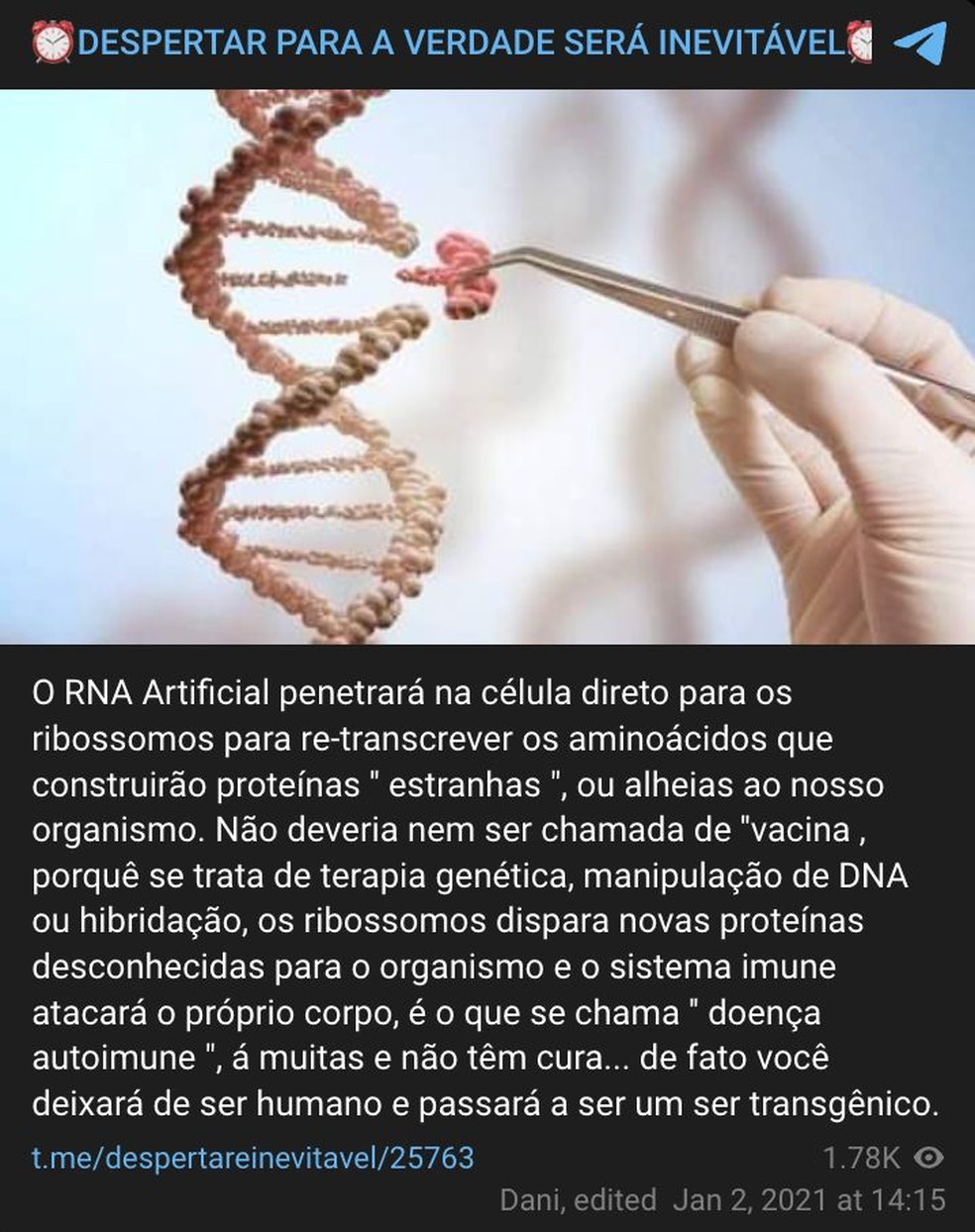  — Foto: Reprodução/Telegram