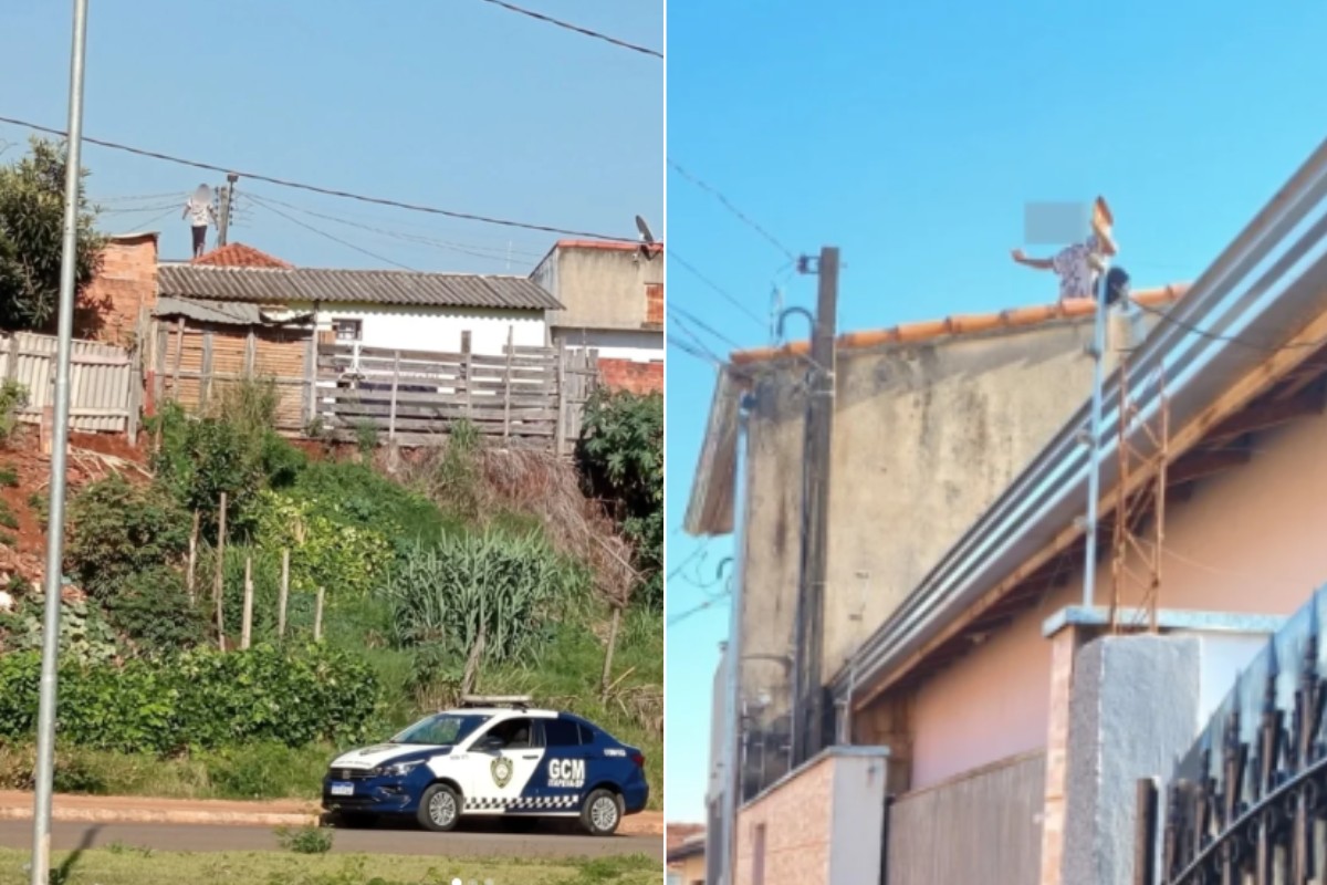 Homem sobe em telhado e ameaça se jogar para evitar prisão por descumprir medida protetiva em Itapeva