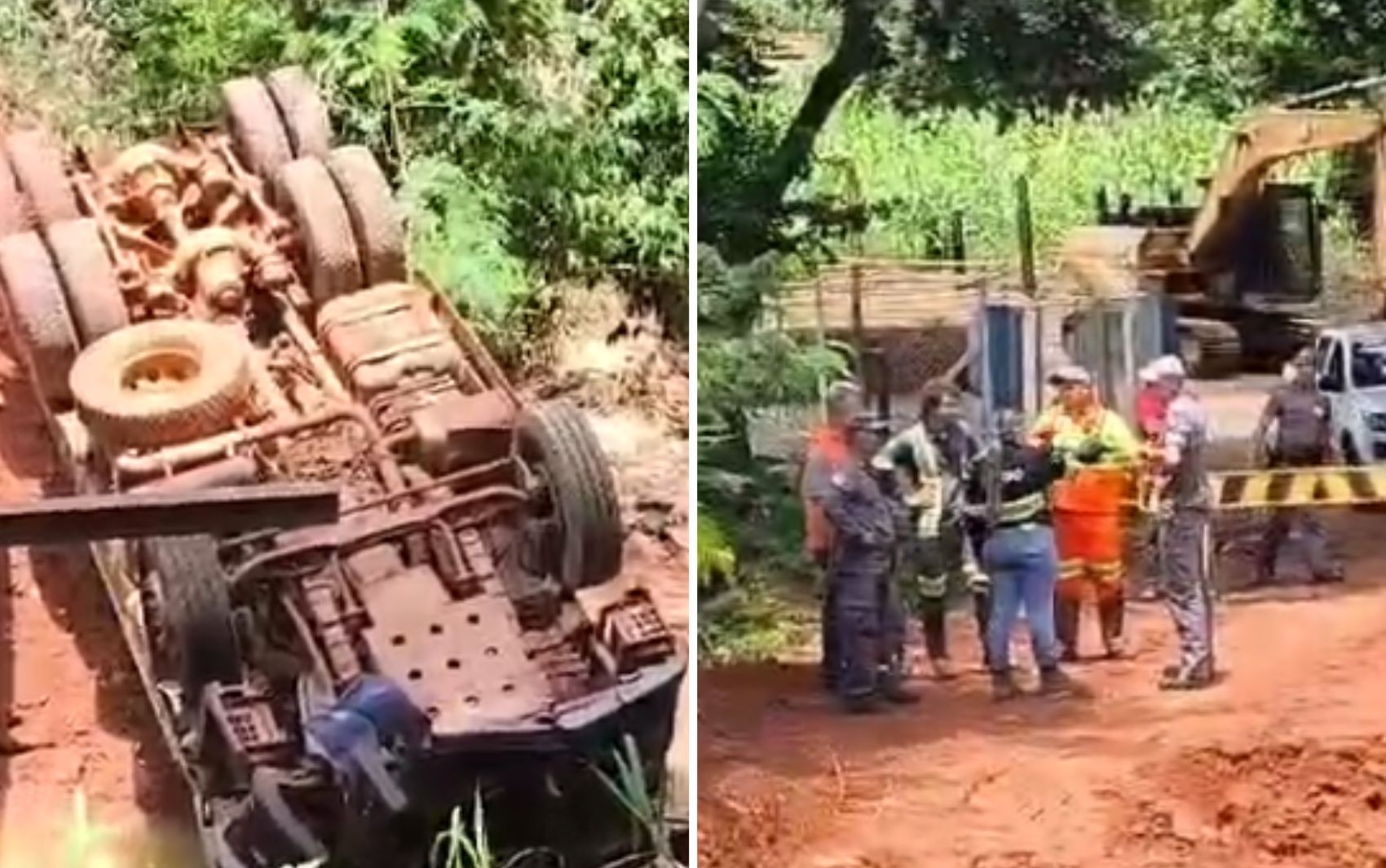 Ponte desmorona durante passagem de caminhão na zona rural de Santa Ernestina, SP