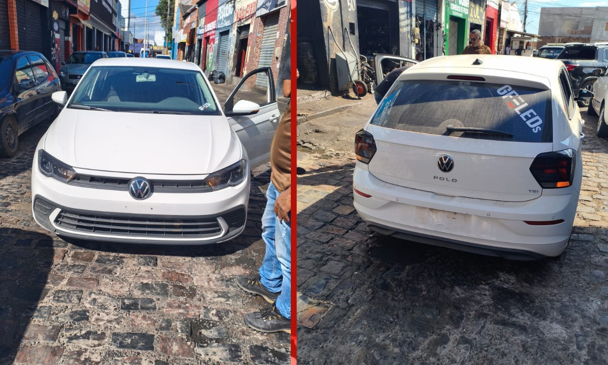 Suspeito de série de assaltos é preso com carro sem placas em Feira de Santana