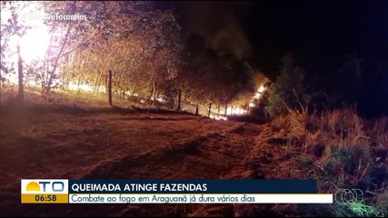 Fazendas são atingidas pelo fogo que dura quatro dias em Araguanã