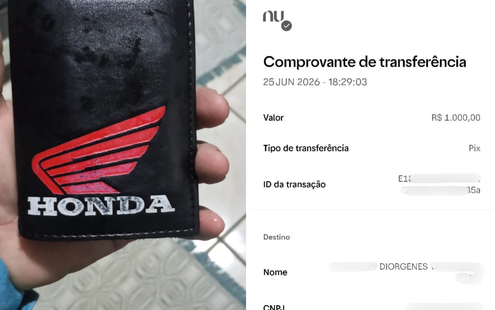 Piscineiro perde carteira com R$ 1 mil, e recebe valor em pix após campanha na internet