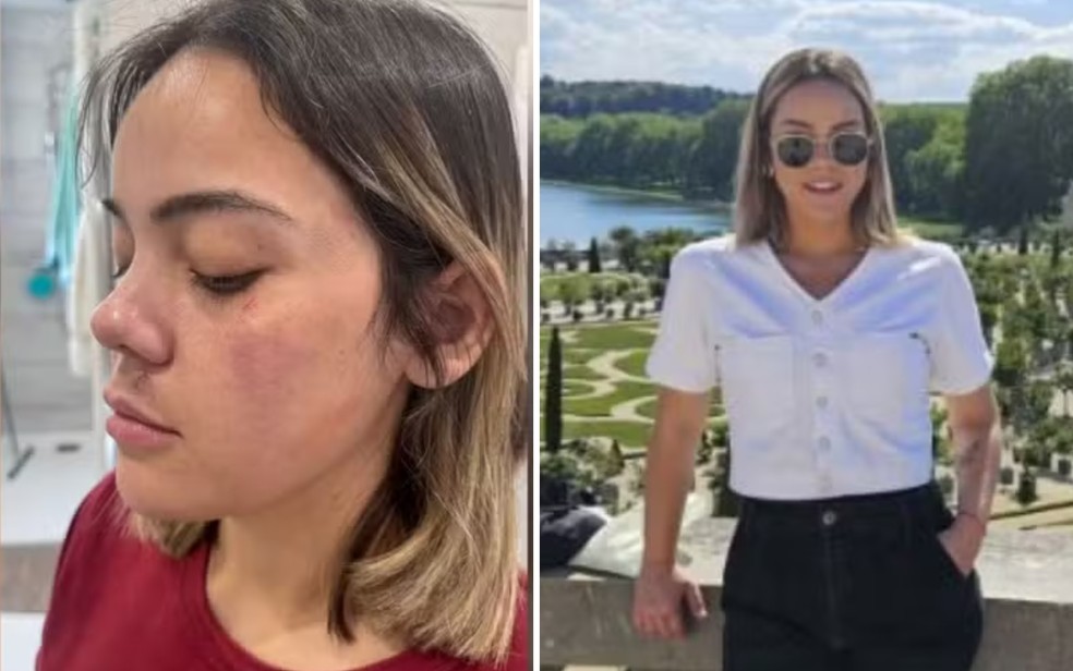 Brasileira que sofreu tentativa de estupro em metrô de Paris foi socorrida por mulher que ouviu os gritos de outro vagão, diz família — Foto: Arquivo pessoal/Cícero Junior e reprodução/Instagram Jhordana Dias
