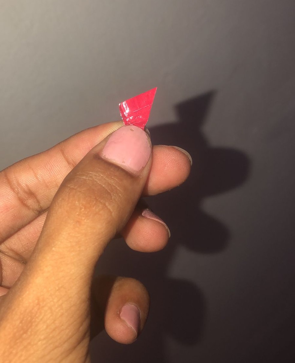 Bebê engoliu um pedaço de plástico de ketchup e se engasgou — Foto: Letícia Stefane da Silva/ Arquivo pessoal