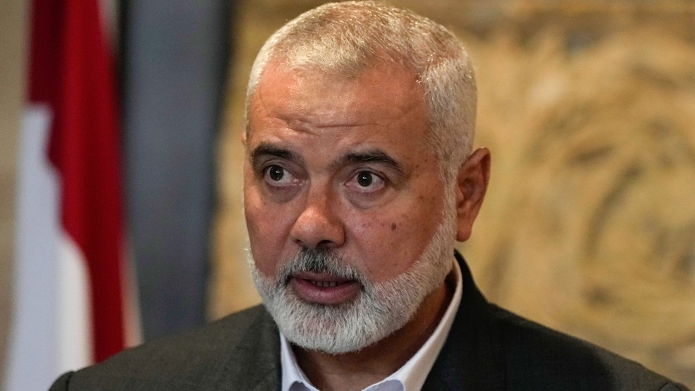Ismail Haniyeh, chefe do Hamas — Foto: Hassan Ammar / Arquivo / AP Photo
