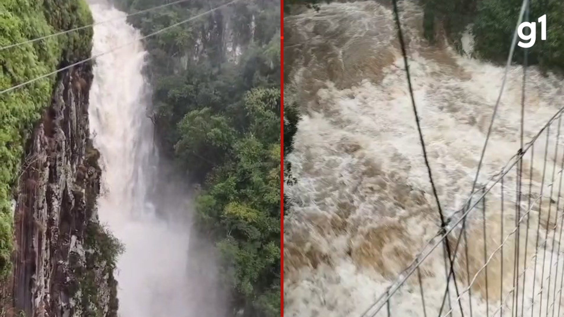 VÍDEO: cascata eleita a mais bela do RS registra aumento de vazão com fortes chuvas