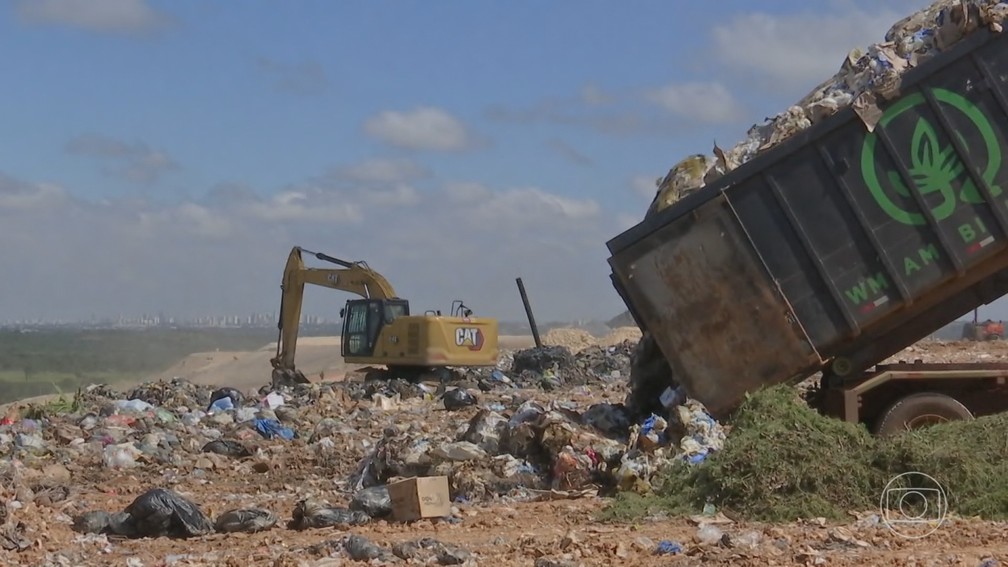 A 8 meses do fim do prazo, Brasil está longe de cumprir a meta de acabar com os lixões — Foto: Jornal Nacional/ Reprodução