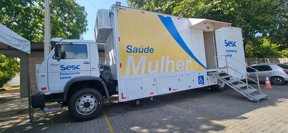 Unidade Móvel Sesc Saúde Mulher ficará instalada no Sesc Mossoró — Foto: Antônio Dias / Inter TV Costa Branca