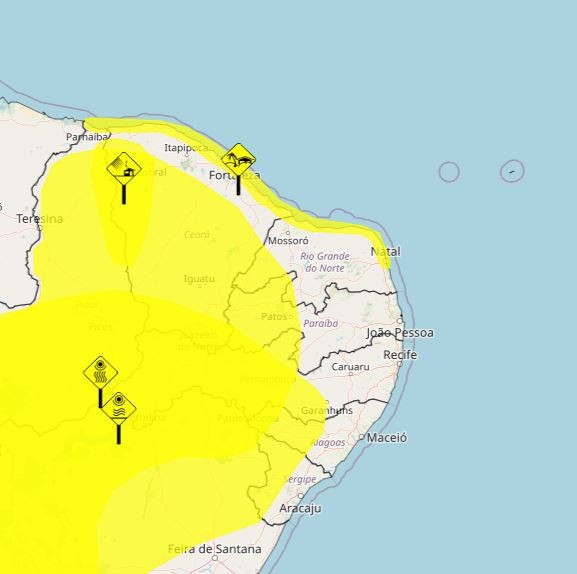 Inmet alerta para baixa umidade e ventos costeiros no RN; veja cidades atingidas