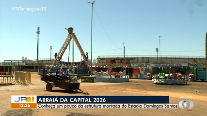 Estrutura do Arraiá da Capital 2026 é montada no Estádio Domingos Santos