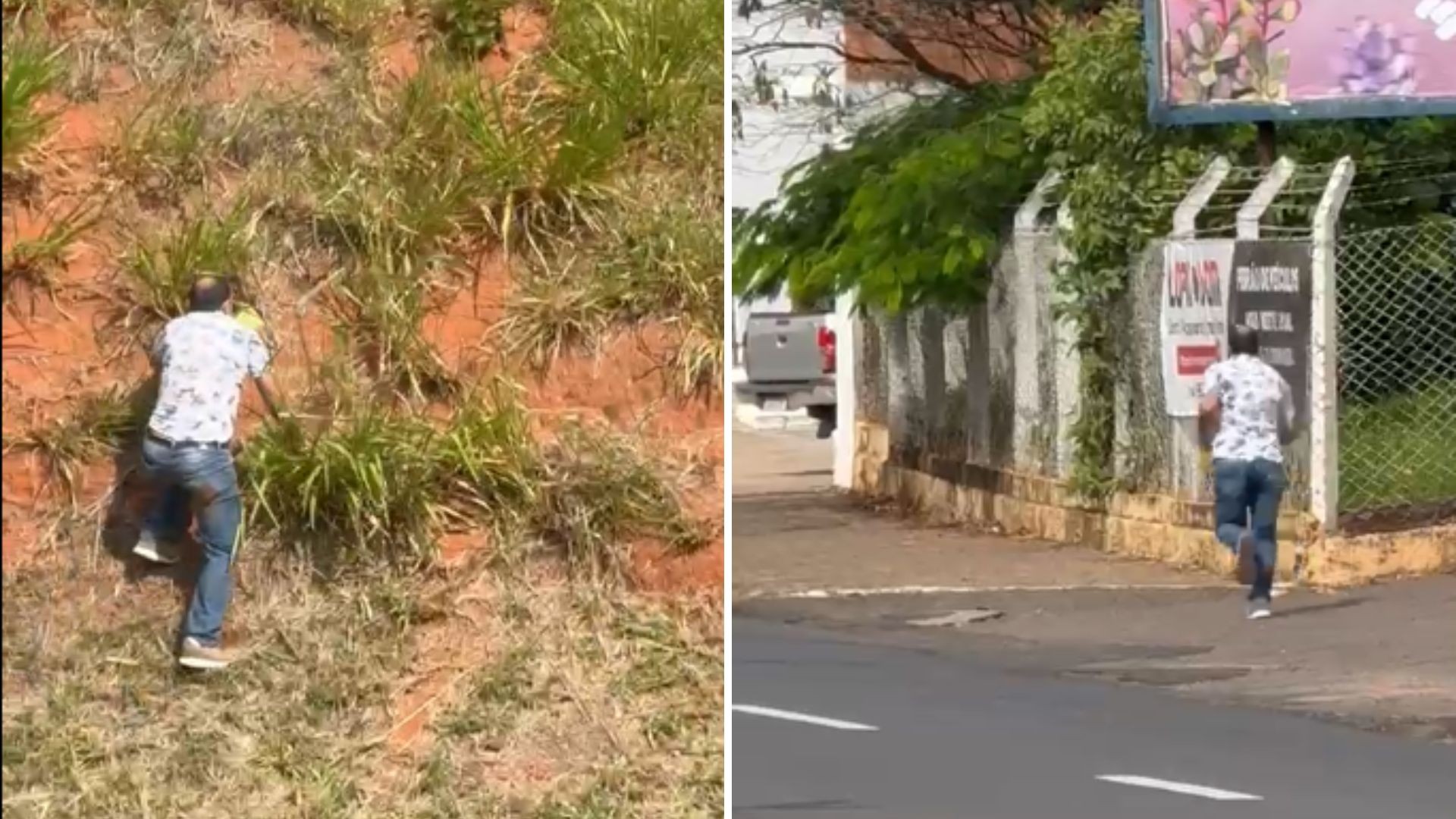 VÍDEO: homem é flagrado se masturbando em terreno baldio e foge após ser filmado no interior de SP