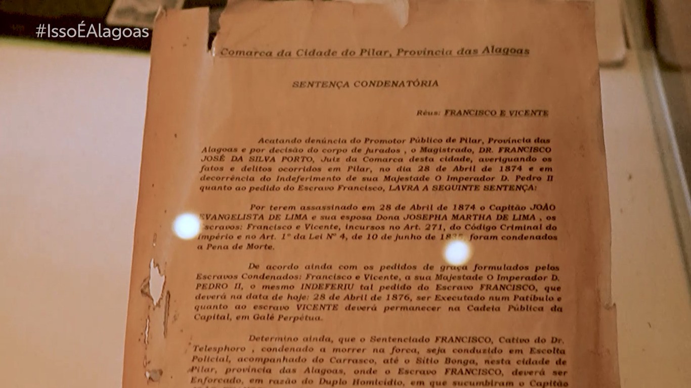 Museu em Pilar, AL, guarda registros sobre a última pena de morte no Brasil