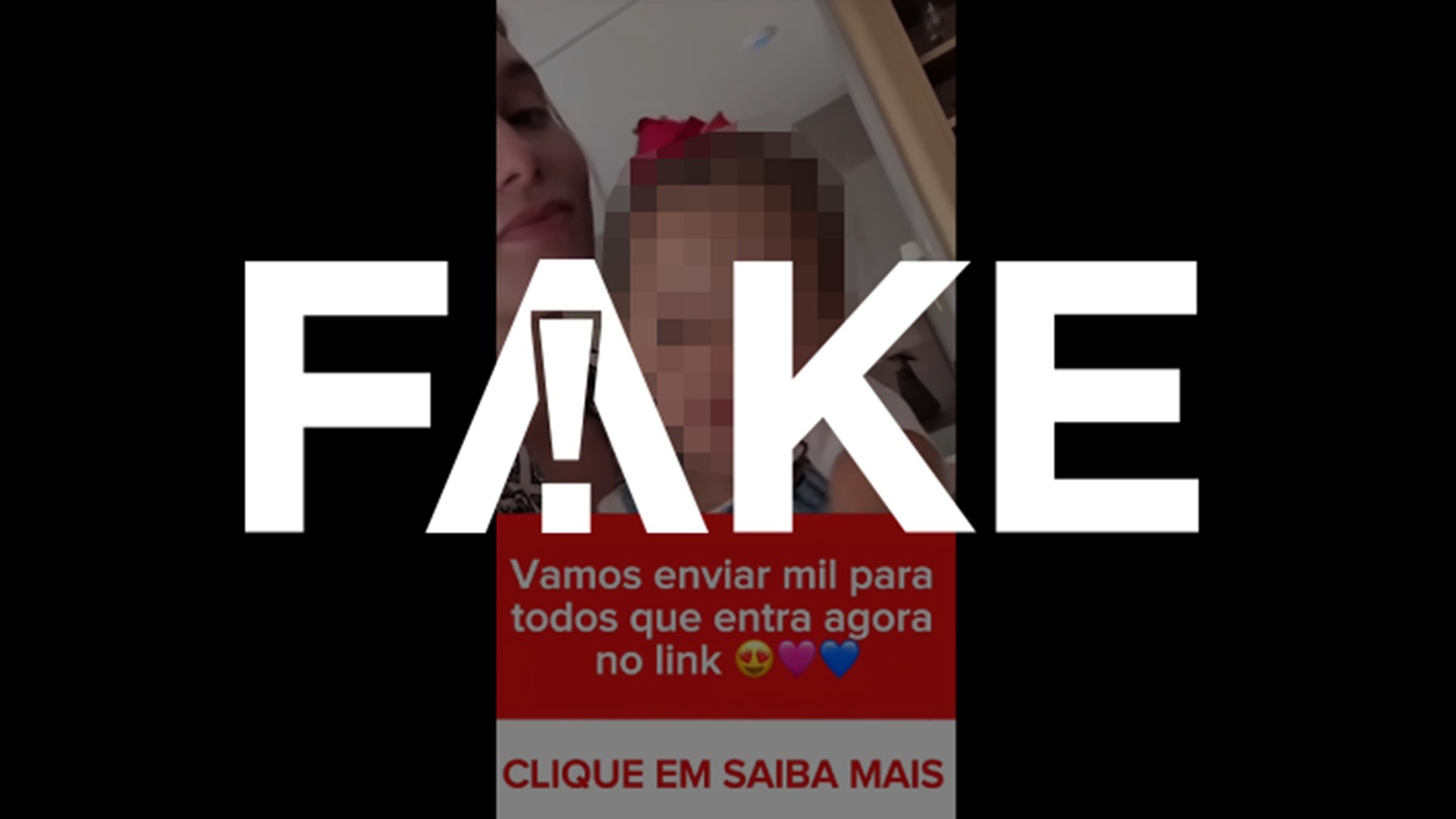 É #FAKE vídeo de Virginia Fonseca ao lado de filha anunciando PIX de R$ 1 mil para seguidores; trata-se de golpe