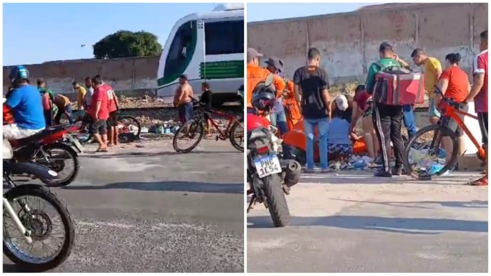 Funcionário foi socorrido e levado para um hospital no Centro de Fortaleza. — Foto: Reprodução
