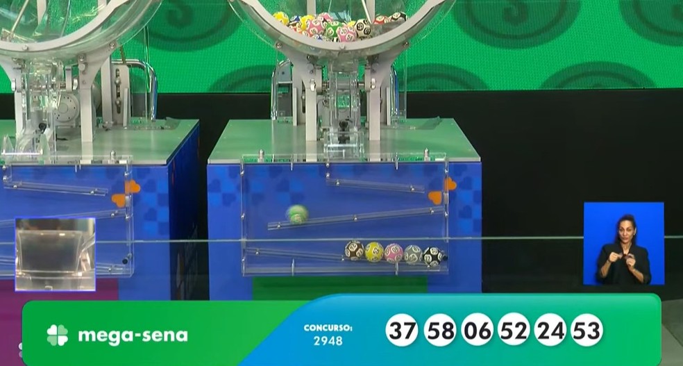 Números da Mega-Sena deste sábado (6) — Foto: Reprodução/Caixa