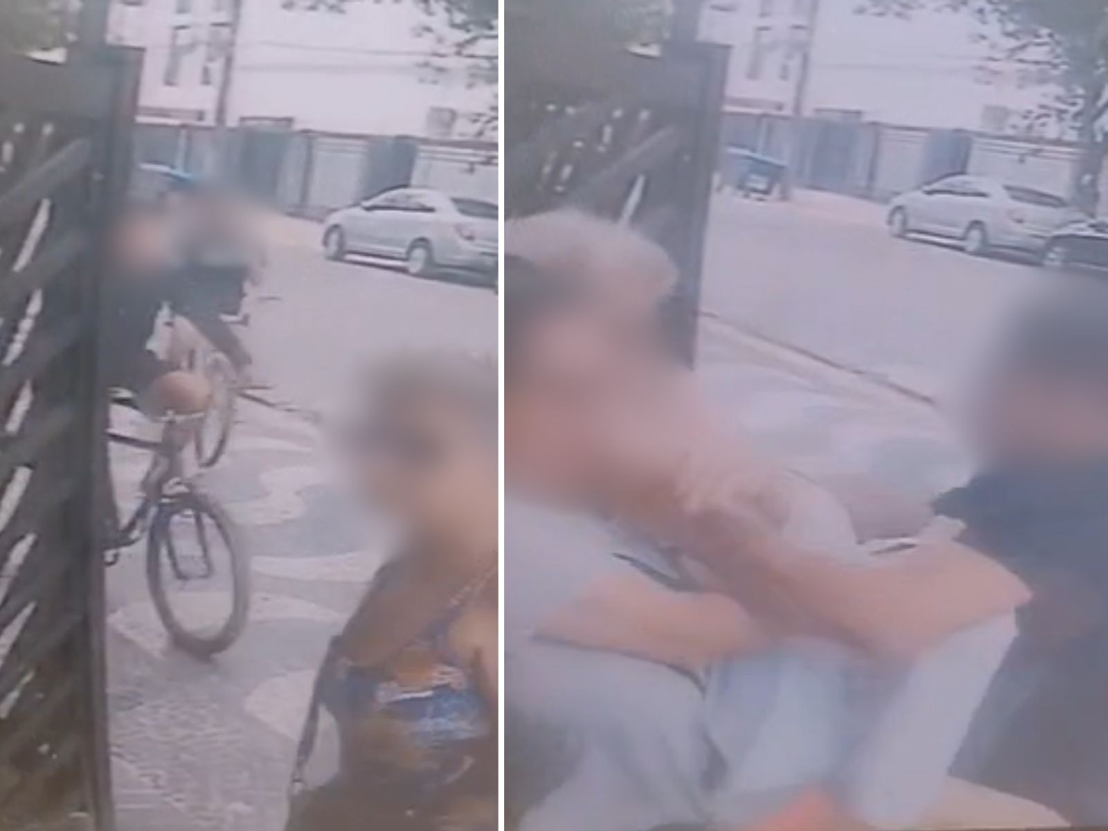 Adolescentes são filmados roubando  mulheres na porta de casa em Santos; VÍDEO