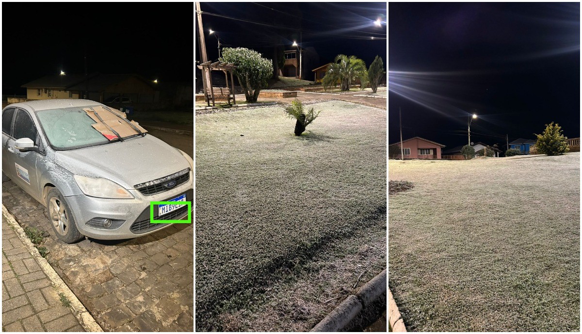 SC amanhece com mínima de -8ºC, mais de 30 cidades abaixo de zero, geada e carros congelados