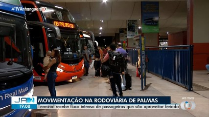 Terminal rodoviário de Palmas recebe fluxo intenso de passageiros em véspera de feriado