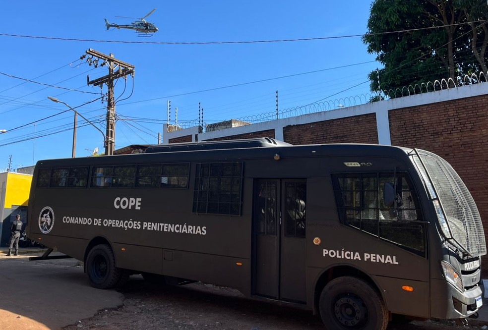 Presídio de Campo Grande recebe reforço inédito contra o crime organizado — Foto: Thauana Luares