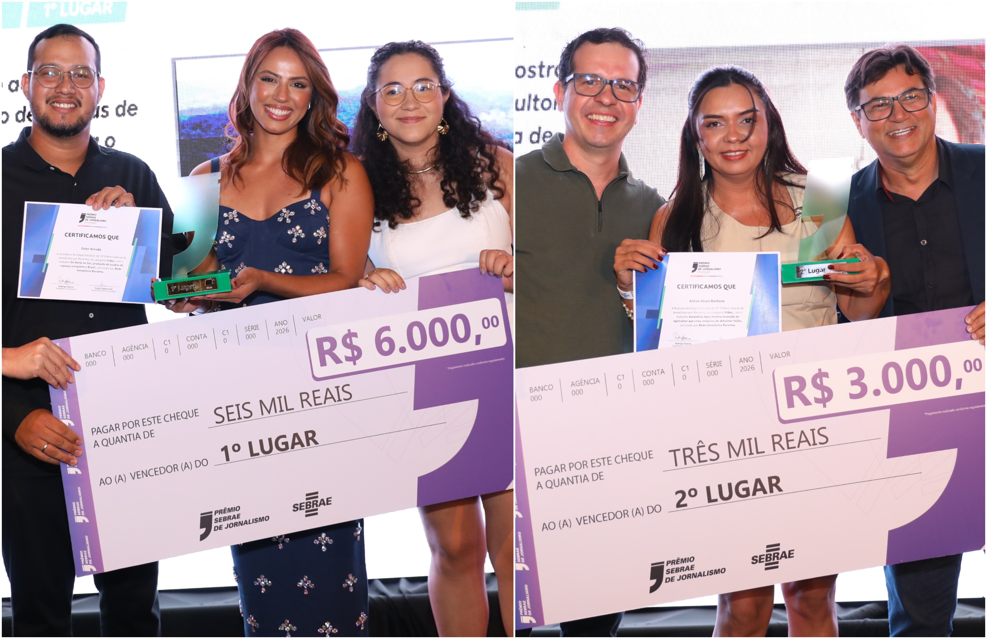 Reportagens da Rede Amazônica Roraima vencem categoria Vídeo no 13º Prêmio Sebrae de Jornalismo 