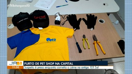 Homem é preso suspeito de tentar furtar pet shop em Palmas