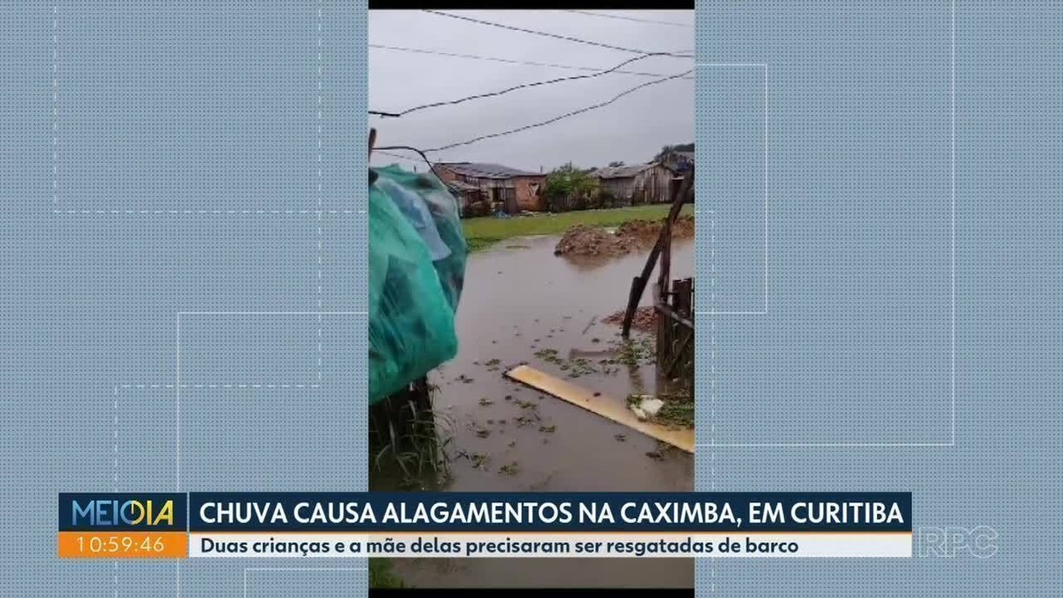 Chuva provoca alagamentos em ruas e casas da Caximba, em Curitiba ...