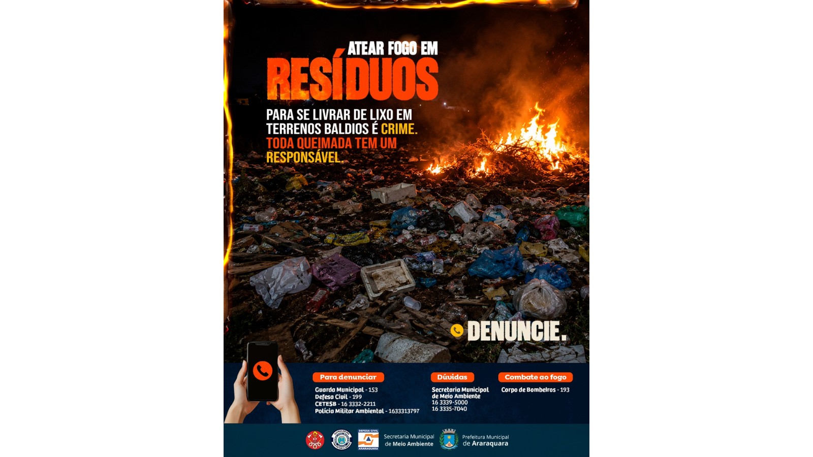 Prefeitura reforça conscientização sobre queimadas com campanha de prevenção
