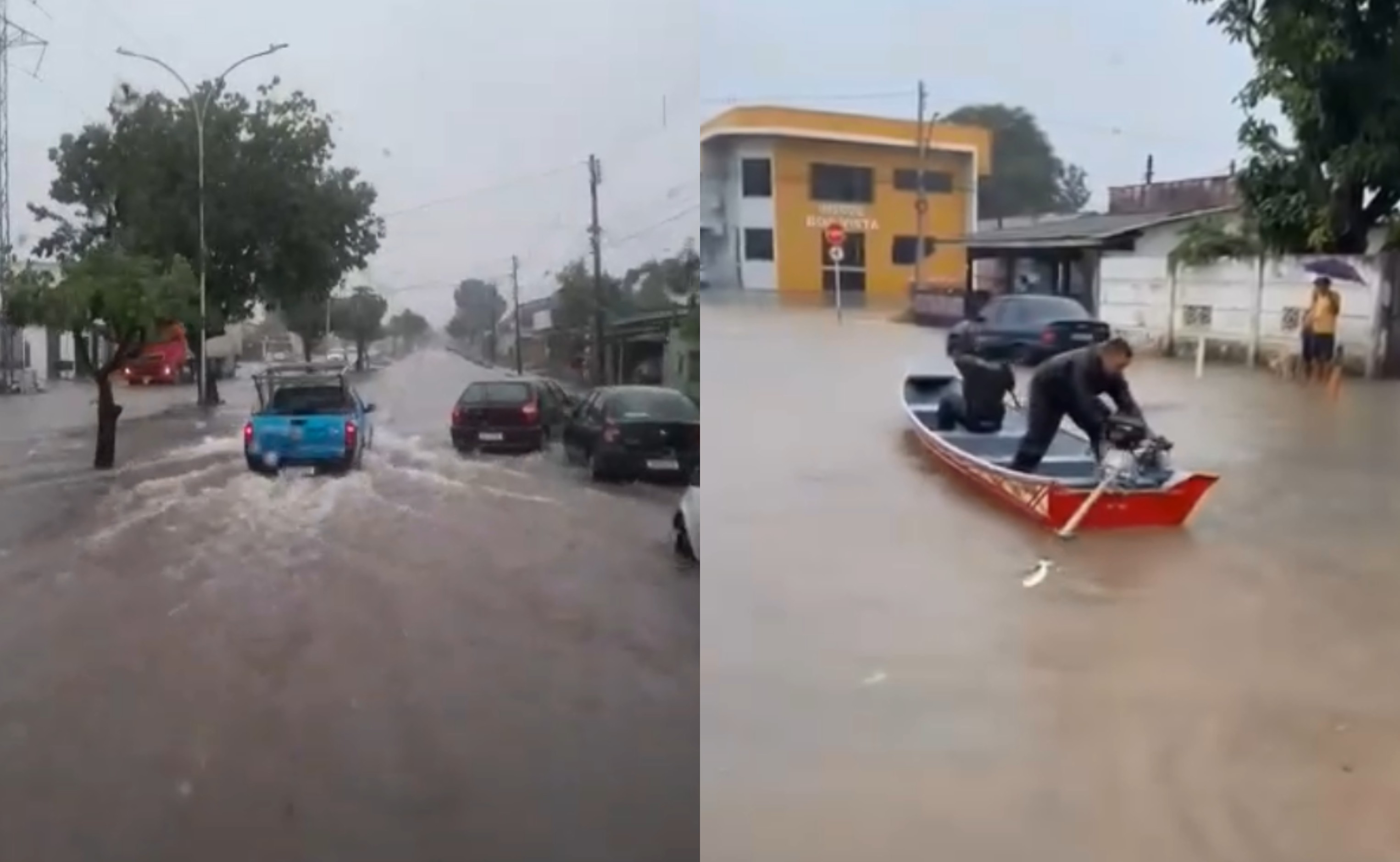Forte chuva em Roraima alaga ruas e avenidas de Boa Vista; VÍDEOS