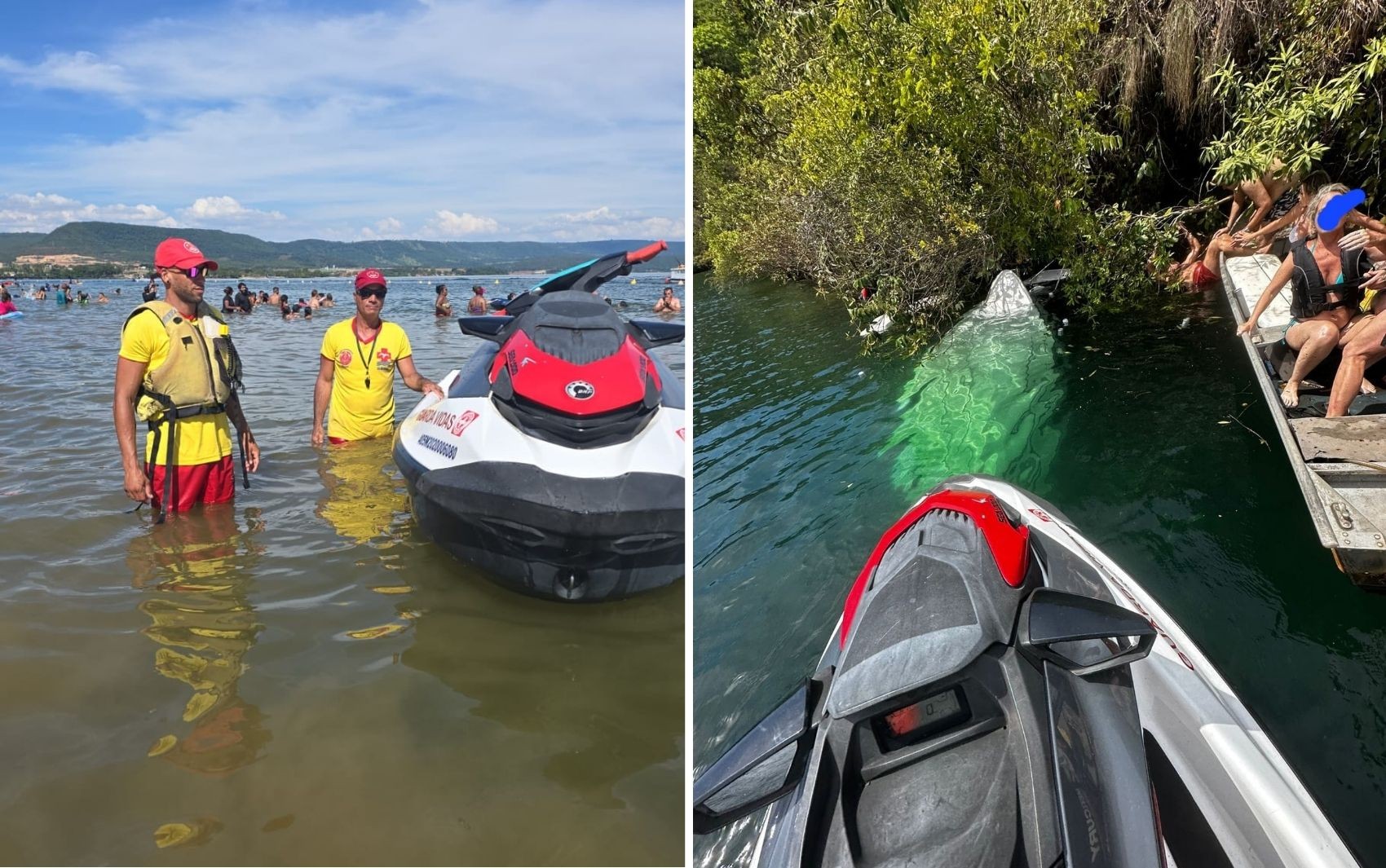 Princípio de naufrágio deixa duas mulheres feridas em lancha em Rifaina, SP