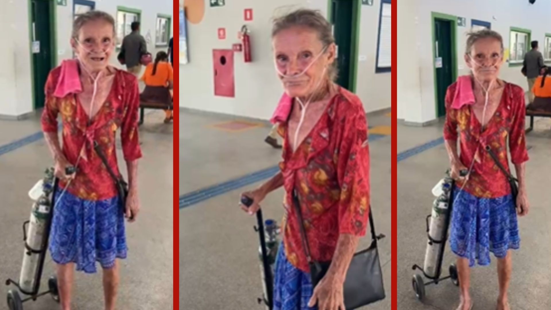 VÍDEO: sem pulmão, eleitora de 70 anos vai andando votar junto com carrinho de oxigênio em MT