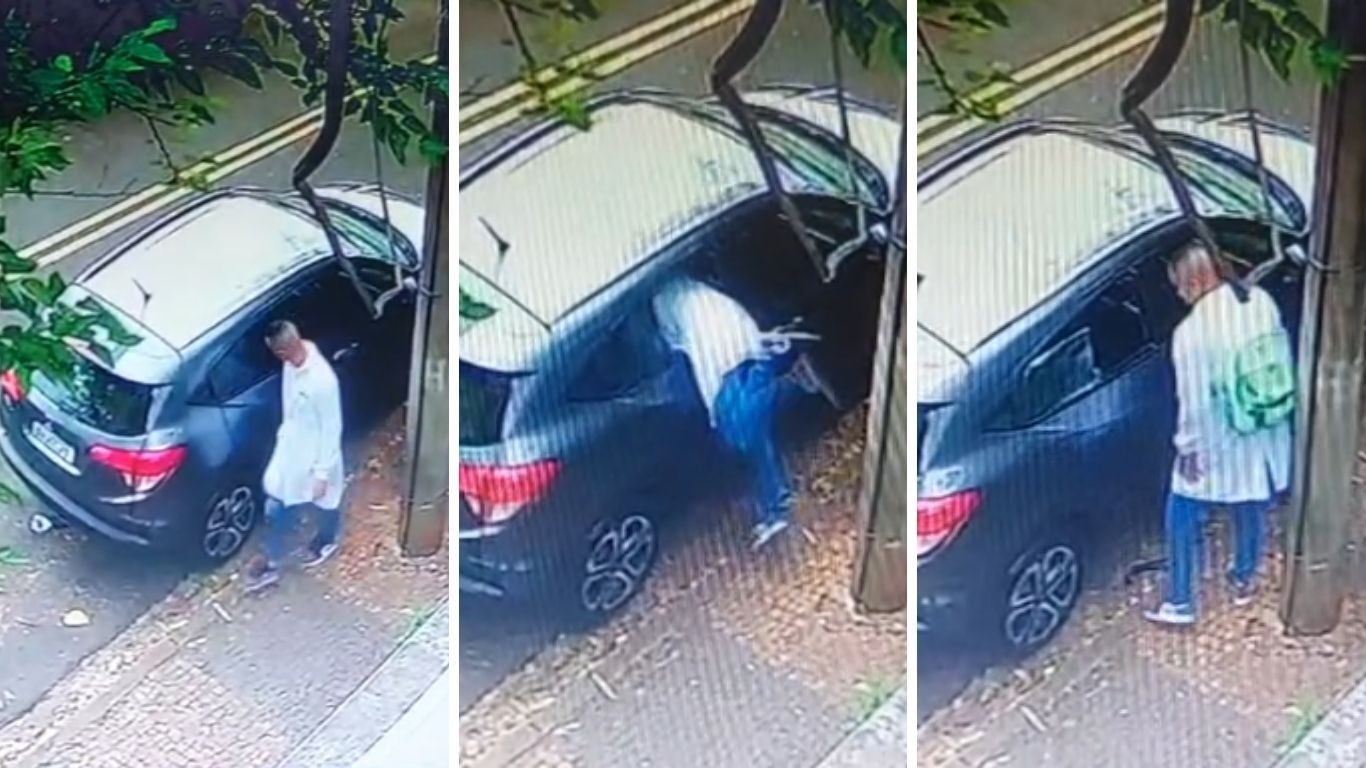 Criminoso usa jaleco para furtar objetos de veículo em plena luz do dia em Campinas​‌​