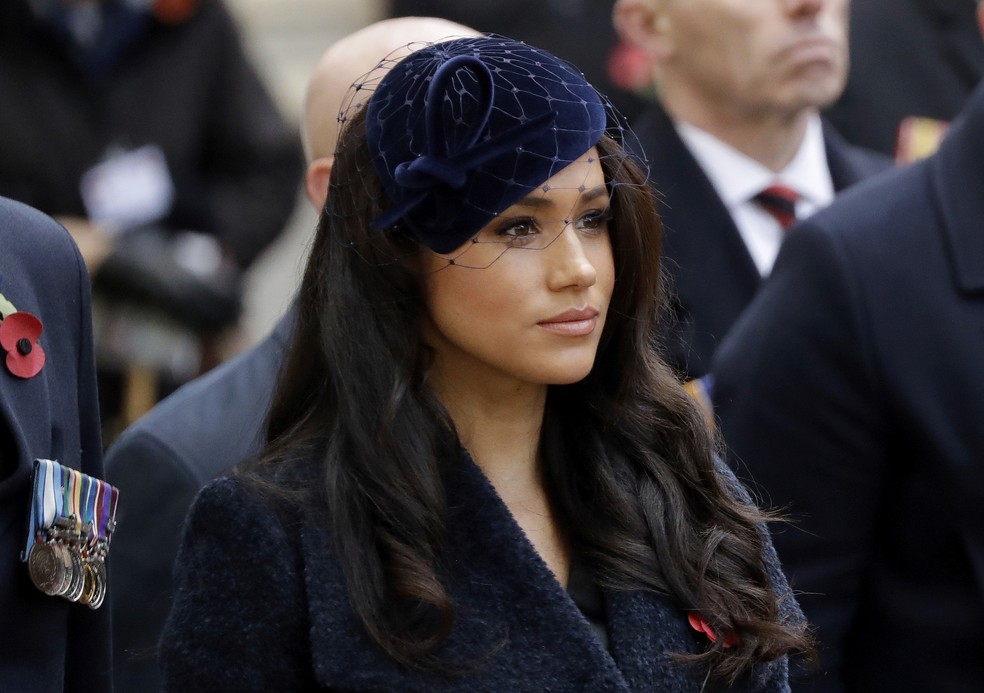 A duquesa de Sussex, Meghan Markle, em evento na Abadia de Westminster, no Reino Unido, em novembro de 2019 — Foto: Matt Dunham/AP/Arquivo