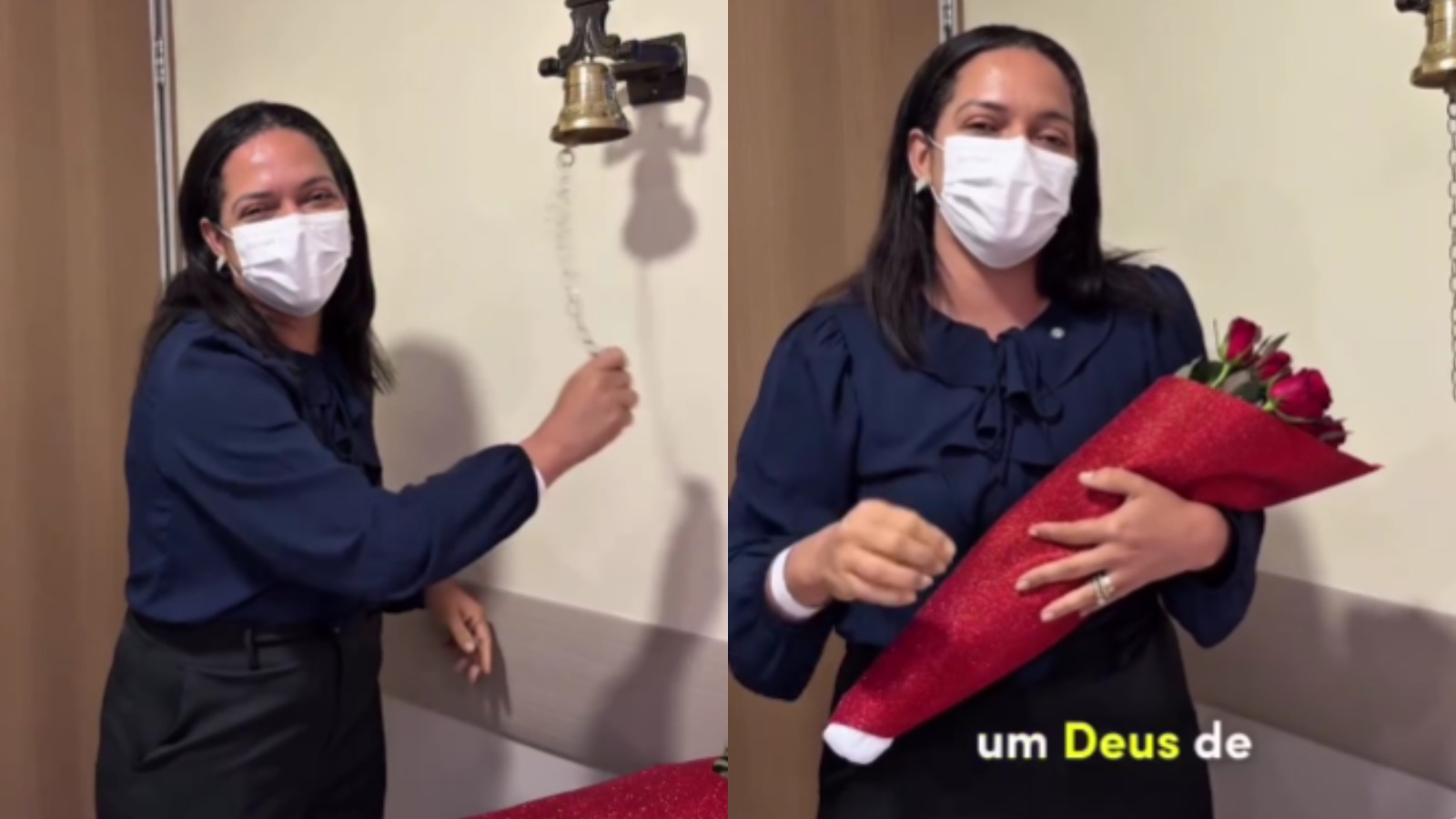 VÍDEO: Vice-prefeita de cidade do PI toca ‘sino da vitória’ após concluir tratamento contra o câncer