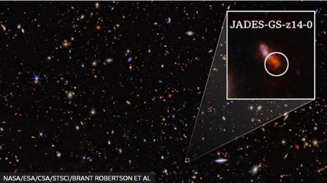 As imagens da galáxia mais distante da Terra obtidas pela Nasa