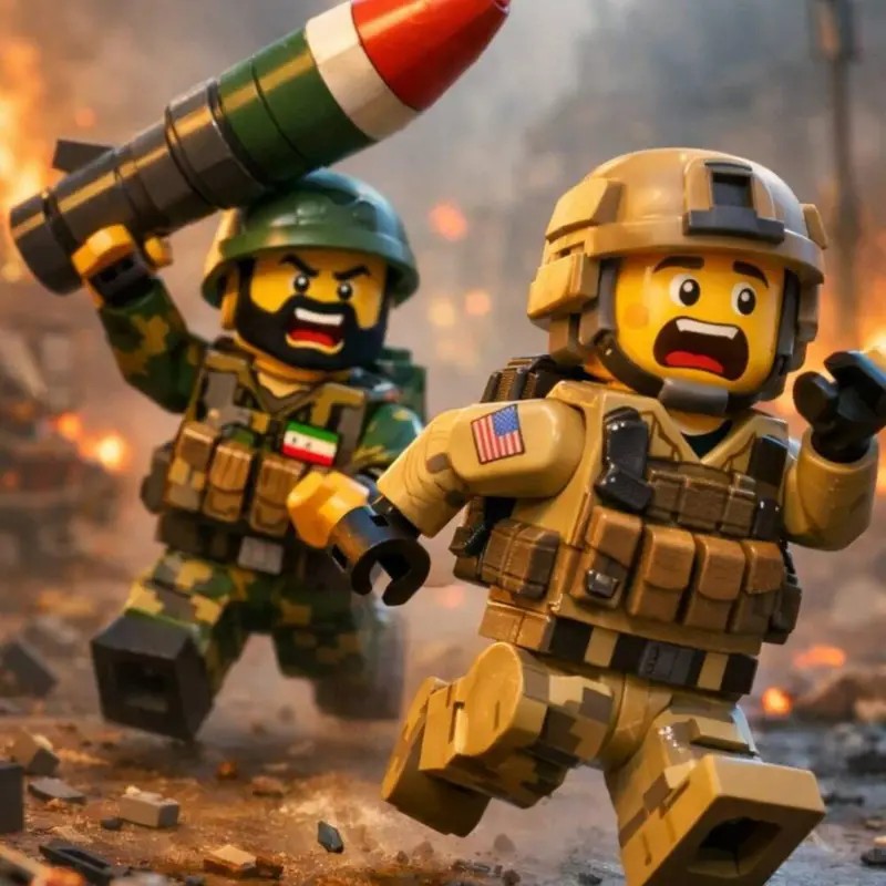 As vídeos virais de IA da guerra do Irã no estilo lego – divertimento ou propaganda?