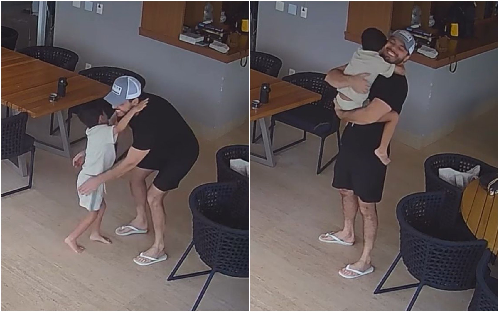 Murilo Huff emociona ao mostrar momento em que filho corre para abraçá-lo ao chegar em casa: ‘Recarregando a bateria’ 