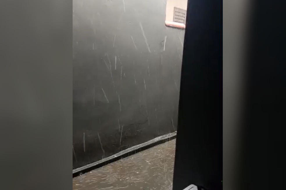 Chuva em Novais (SP) &mdash; Foto: Reprodu&ccedil;&atilde;o / WhatsApp