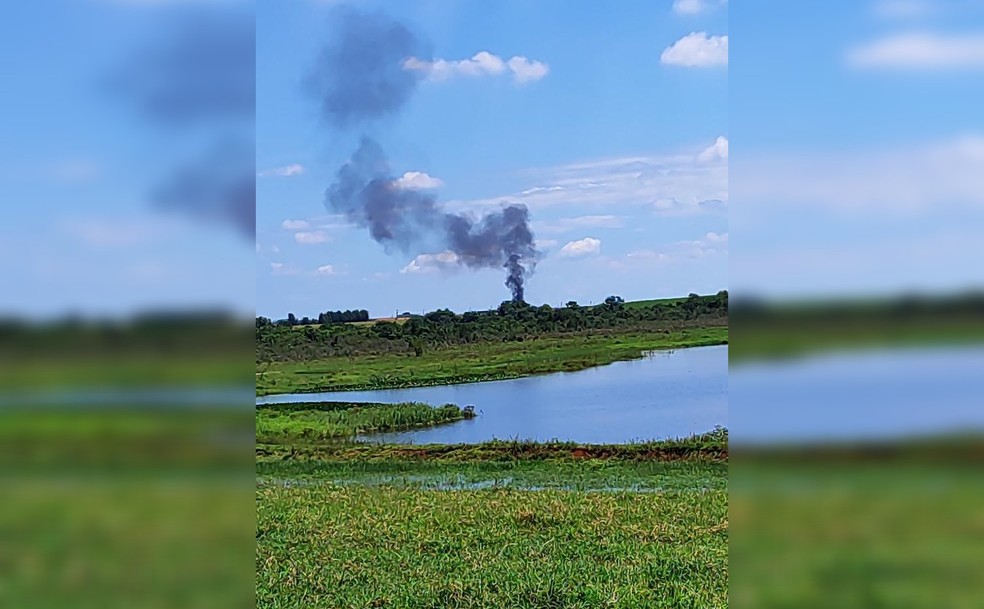 Avião cai em Quadra, no interior de SP — Foto: Arquivo Pessoal