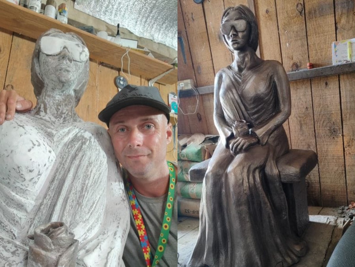 Coveiro inspirado no luto vira artista autoditada e cria esculturas para cemitério em SC