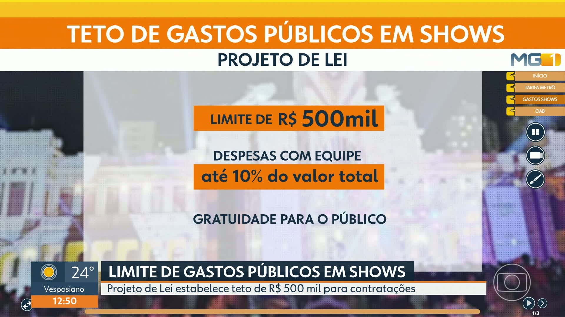 MG1 de quarta-feira, 1º de junho de 2026