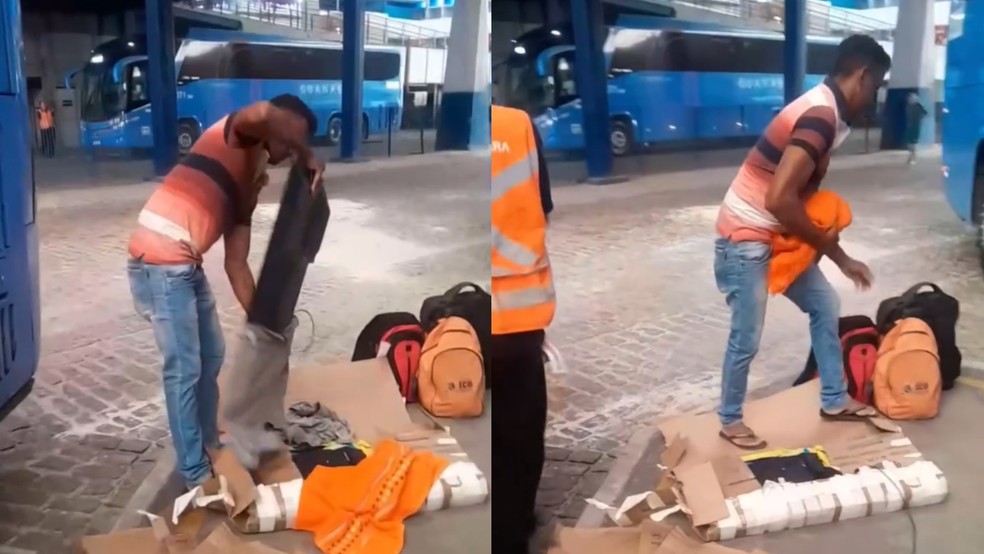 Ele tentou viajar em um ônibus da empresa Expresso Guanabara, com destino a Iguatu, no Ceará. — Foto: Reprodução
