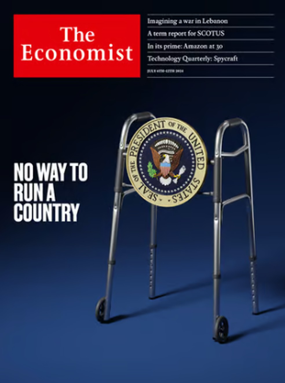Capa da revista 'The Economist' de 4 de julho de 2024. — Foto: Reprodução
